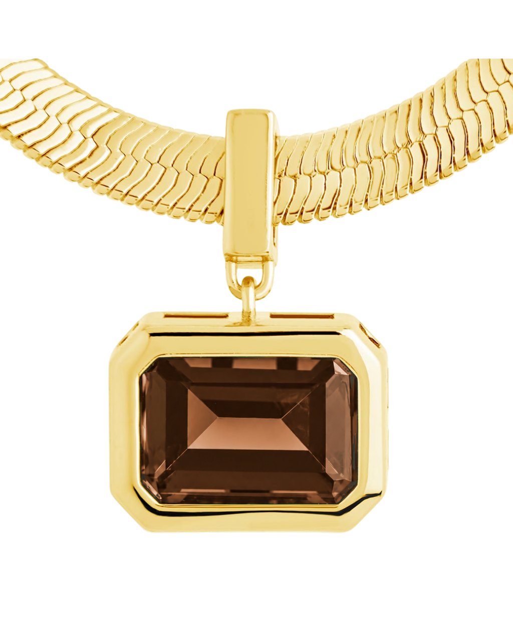 Calder Chocolate CZ & Herringbone Pendant Necklace