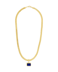 Calder Sapphire CZ & Herringbone Pendant Necklace