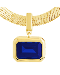 Calder Sapphire CZ & Herringbone Pendant Necklace
