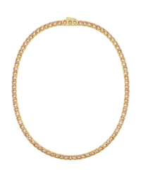 Cecil Champagne CZ Tennis Necklace