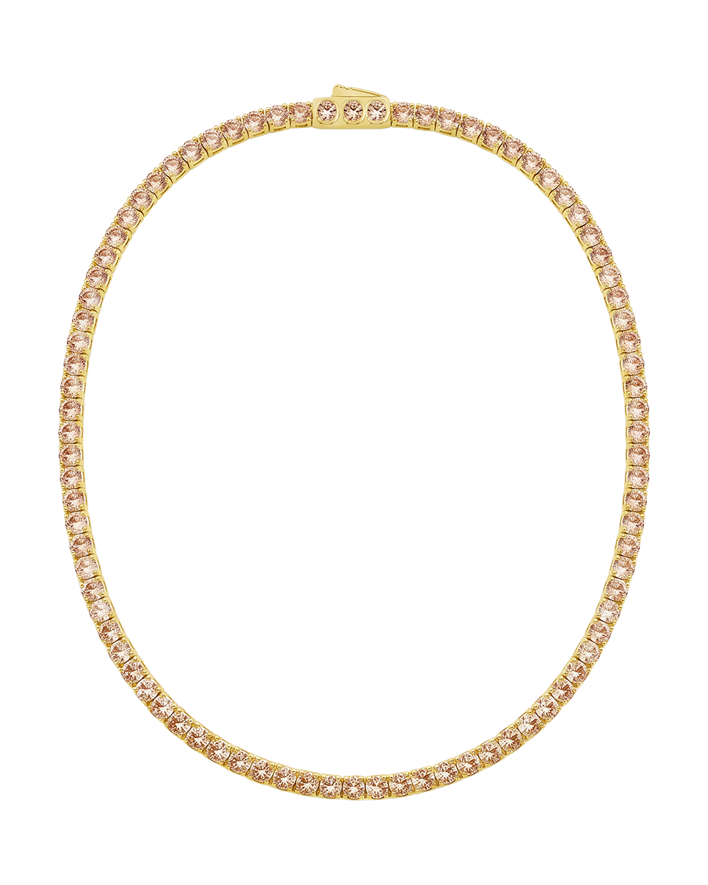 Cecil Champagne CZ Tennis Necklace