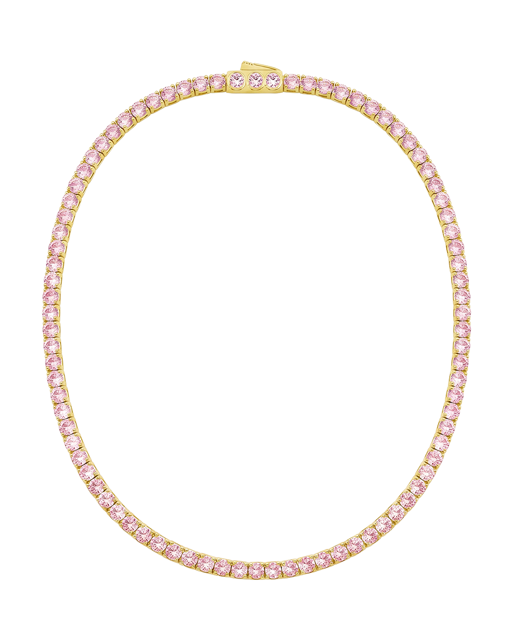 Cecil Pink Sapphire CZ Tennis Necklace