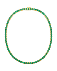 Cecil Emerald CZ Tennis Necklace