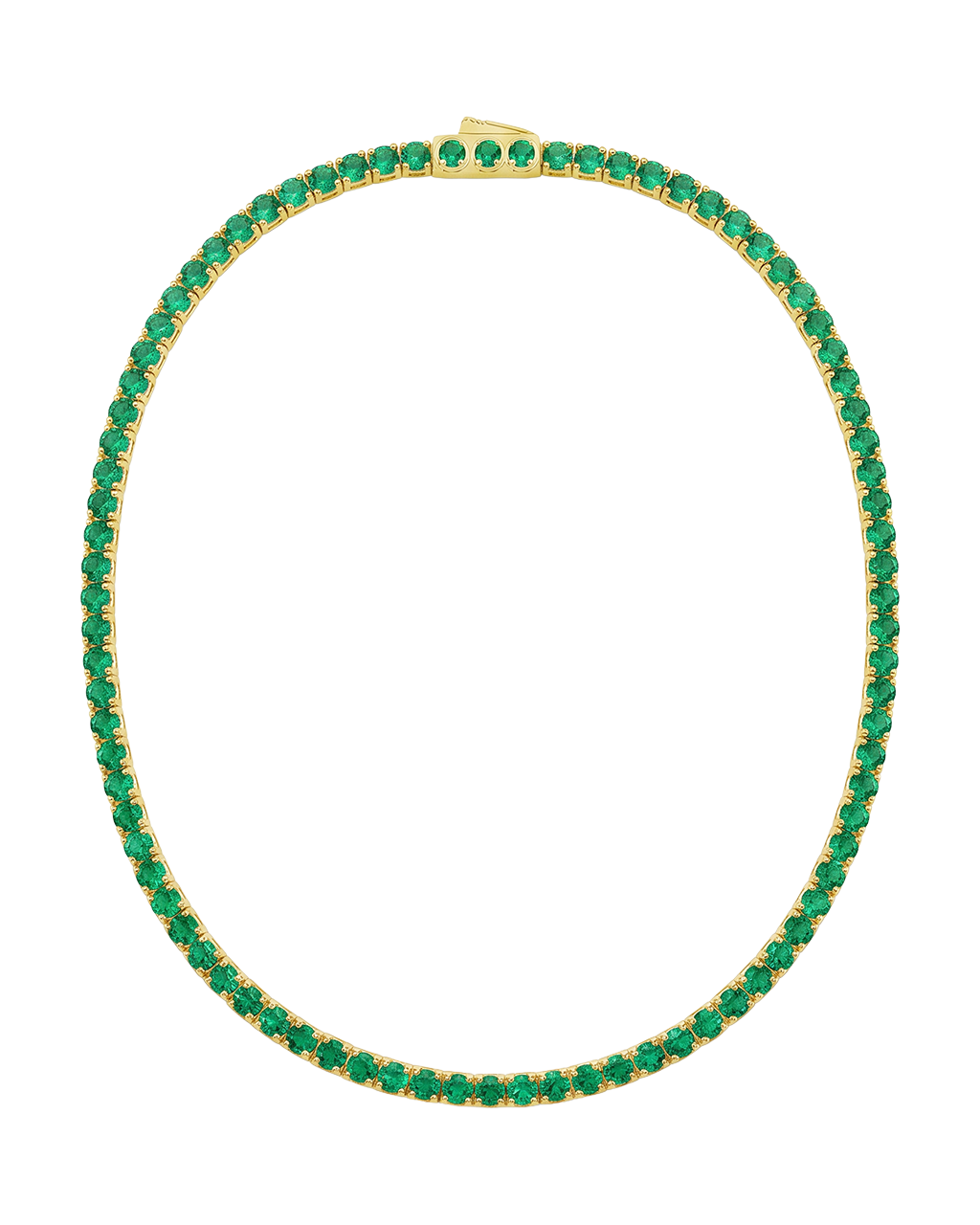 Cecil Emerald CZ Tennis Necklace