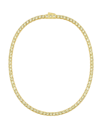 Cecil Light Yellow CZ Tennis Necklace