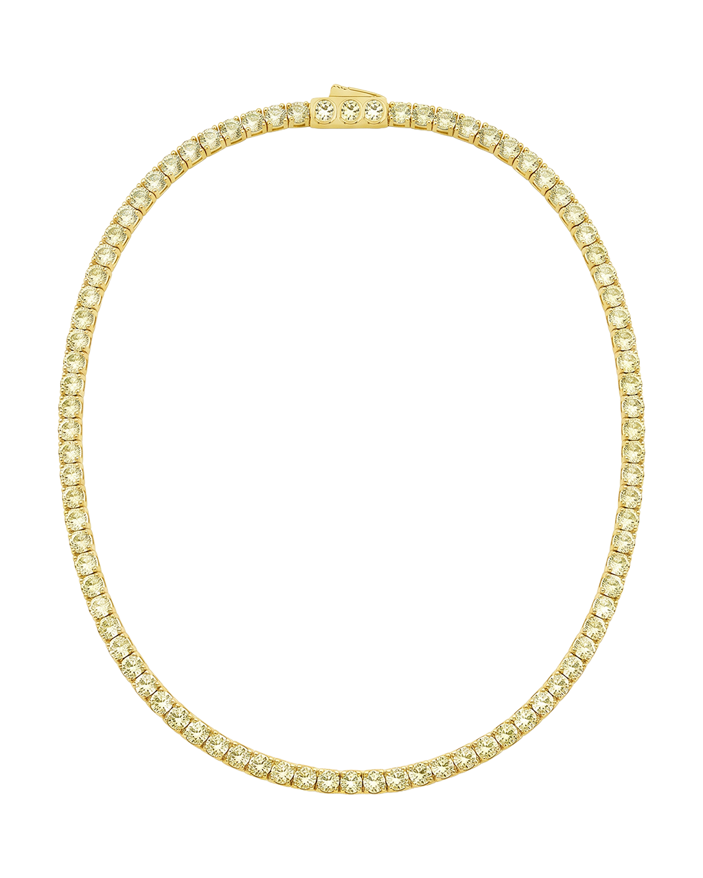 Cecil Light Yellow CZ Tennis Necklace