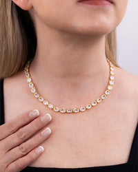 Elongated Cushion Tennis Necklace