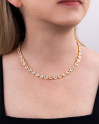 Elongated Cushion Tennis Necklace