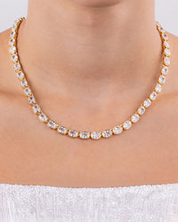 Elongated Cushion Tennis Necklace