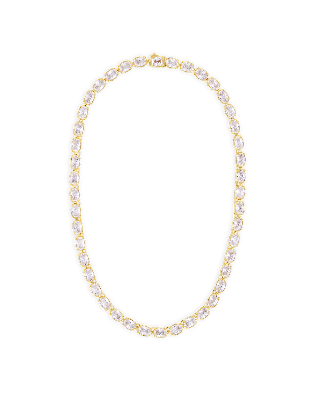 Elongated Cushion Tennis Necklace