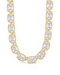 Elongated Cushion Tennis Necklace