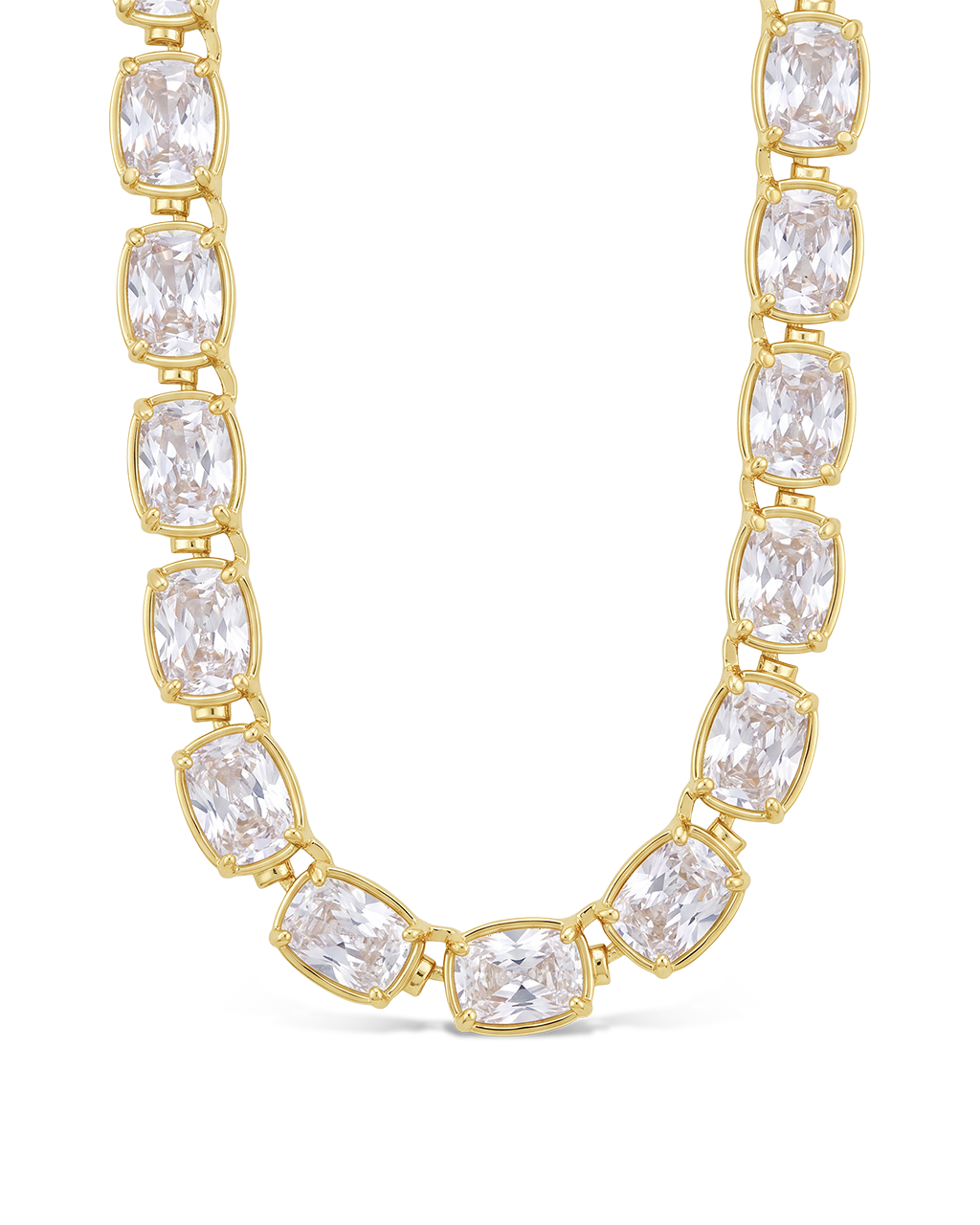 Elongated Cushion Tennis Necklace