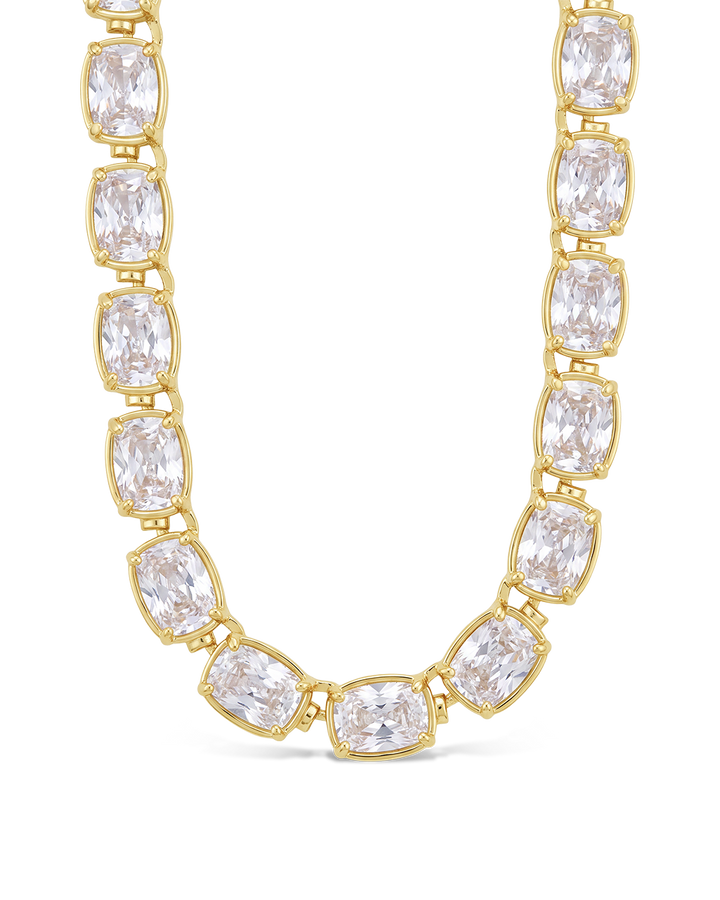 Elongated Cushion Tennis Necklace