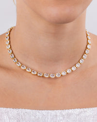 Elongated Cushion Tennis Necklace