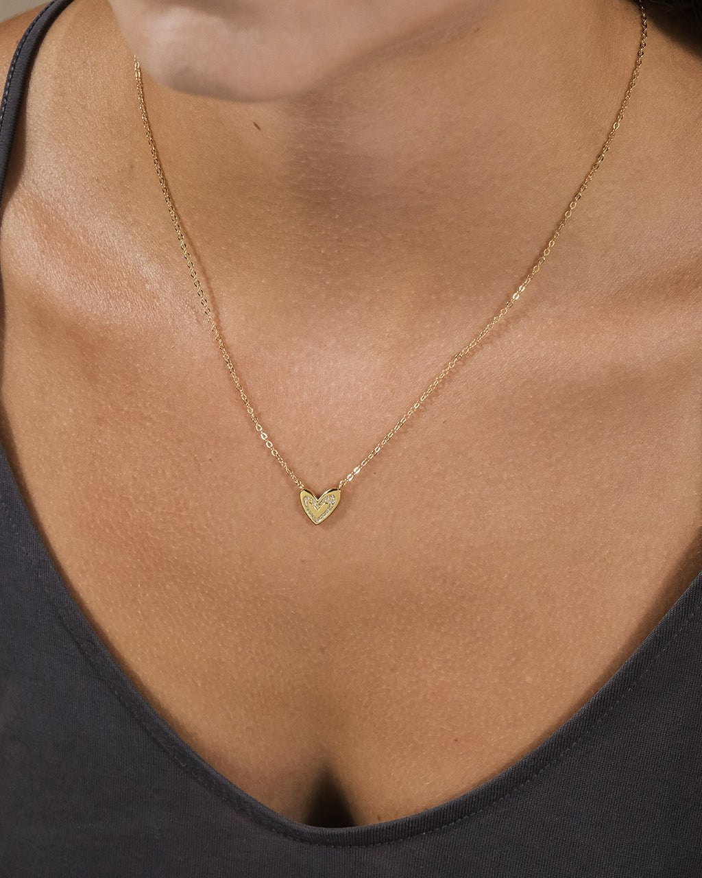 Sterling Silver Mabel CZ Heart Pendant Necklace - Sterling Forever