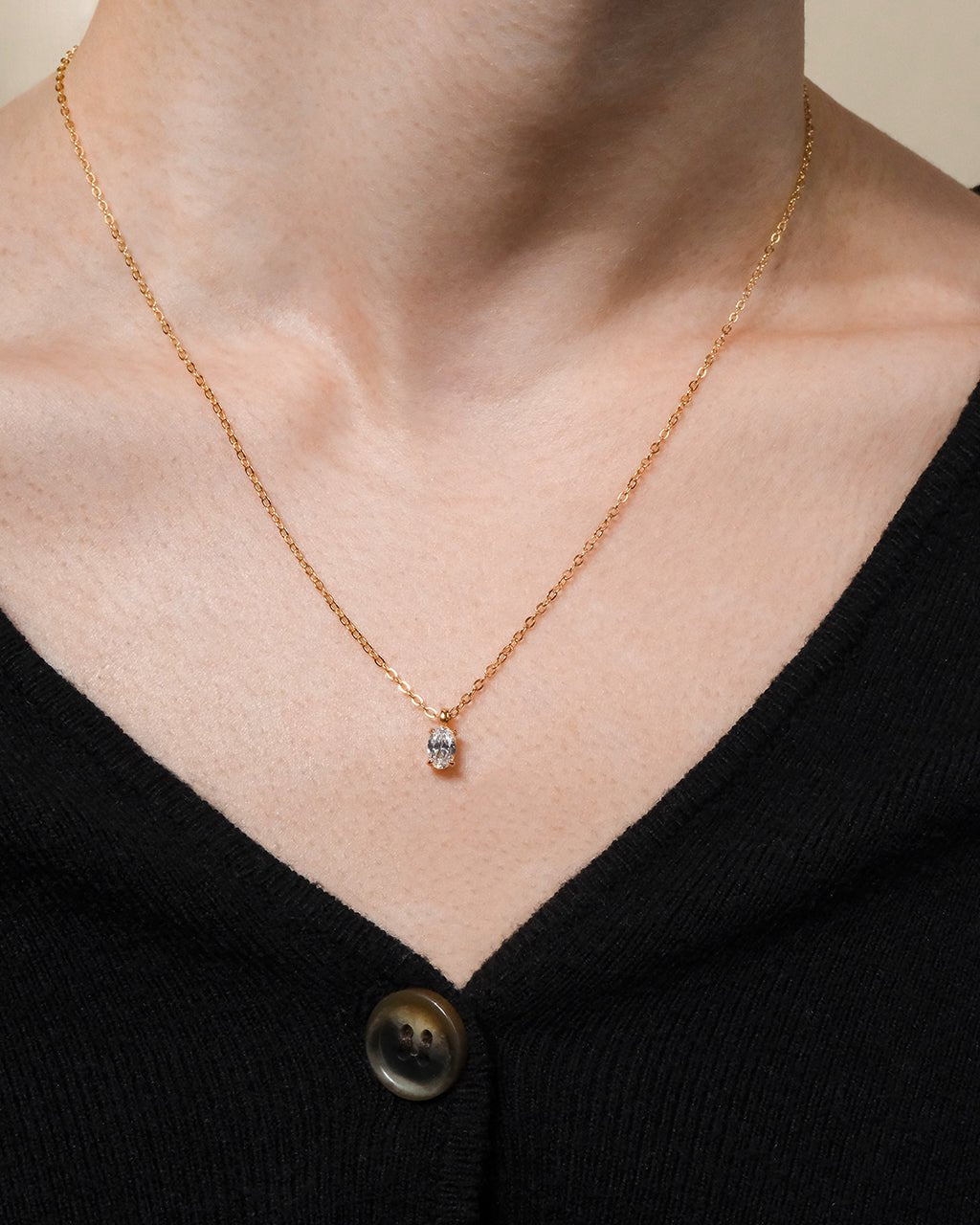 Sterling Silver Oval CZ Prong Set Pendant - Sterling Forever