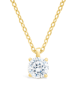 Sterling Silver Round CZ Prong Set Pendant