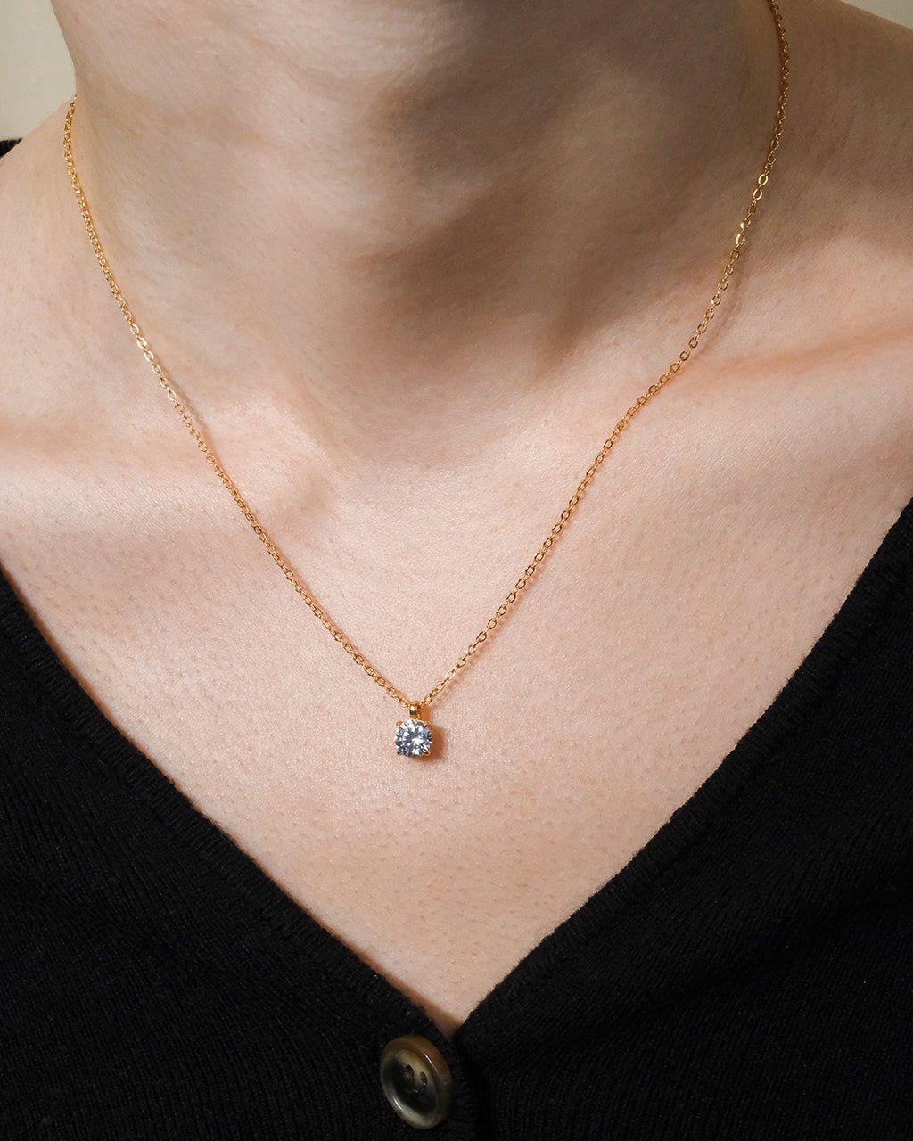 Sterling Silver Round CZ Prong Set Pendant - Sterling Forever