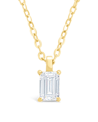 Sterling Silver Emerald Prong Set Pendant - Sterling Forever