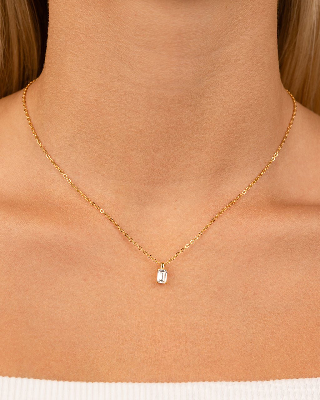 Sterling Silver Emerald Prong Set Pendant - Sterling Forever