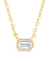 Sterling Silver Emerald Bezel Set Pendant - Sterling Forever