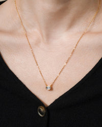 Sterling Silver Emerald Bezel Set Pendant - Sterling Forever