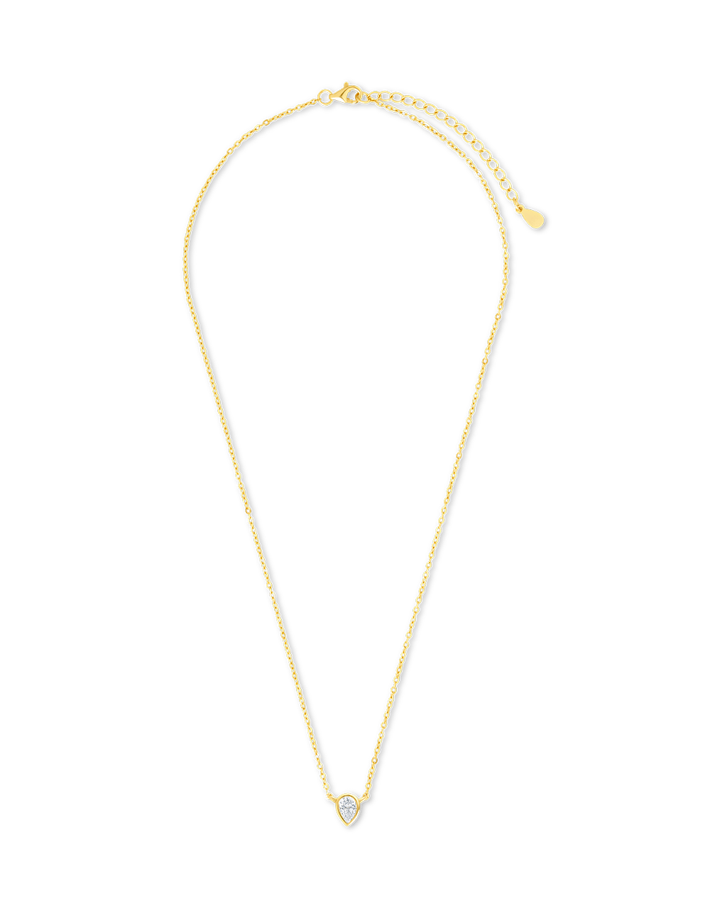 Sterling Silver Pear Bezel Set Pendant - Sterling Forever