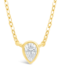 Sterling Silver Pear Bezel Set Pendant - Sterling Forever