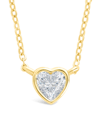 Sterling Silver Heart Bezel Set Pendant - Sterling Forever
