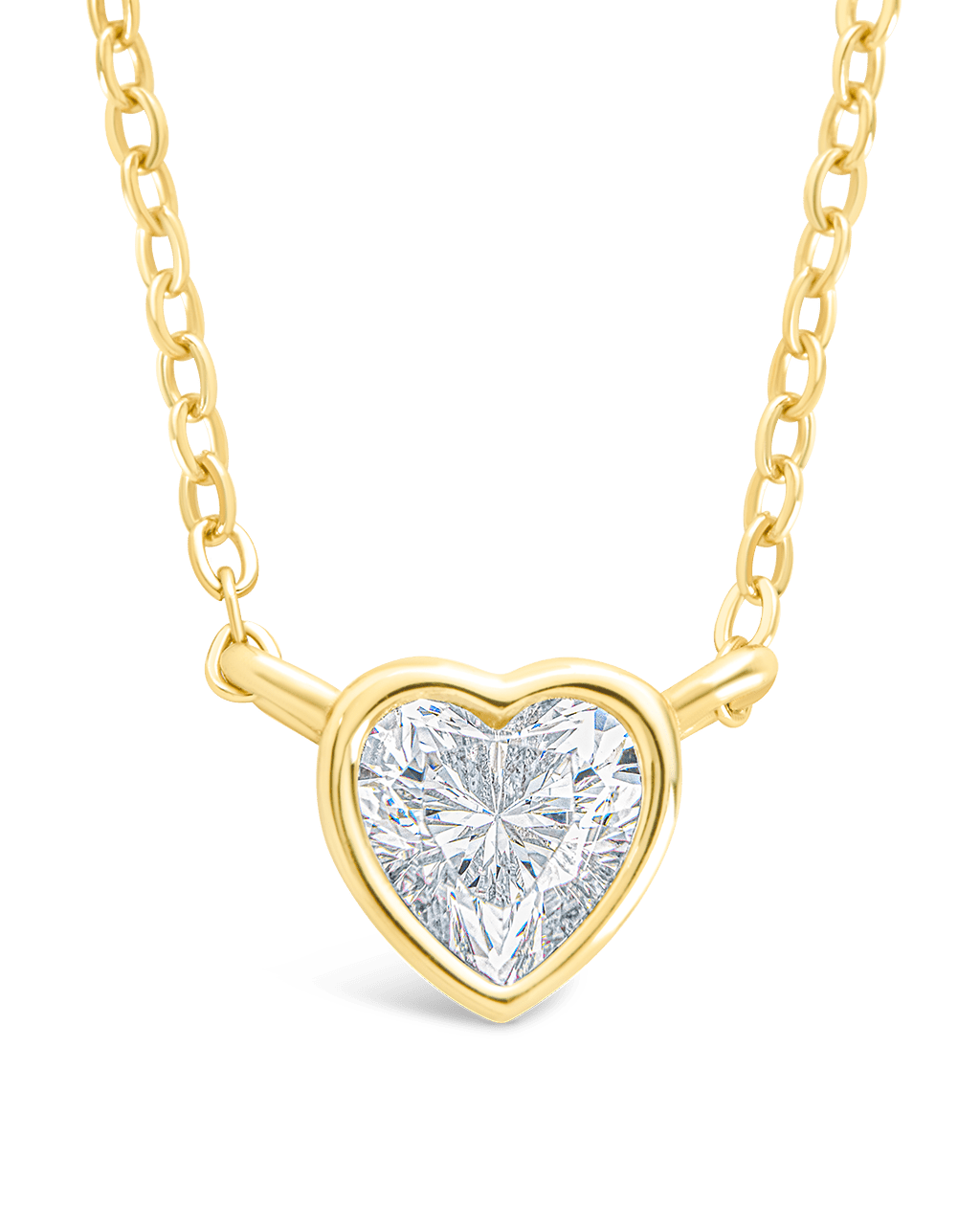 Sterling Silver Heart Bezel Set Pendant - Sterling Forever