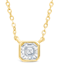 Sterling Silver Asscher Bezel Set Pendant - Sterling Forever