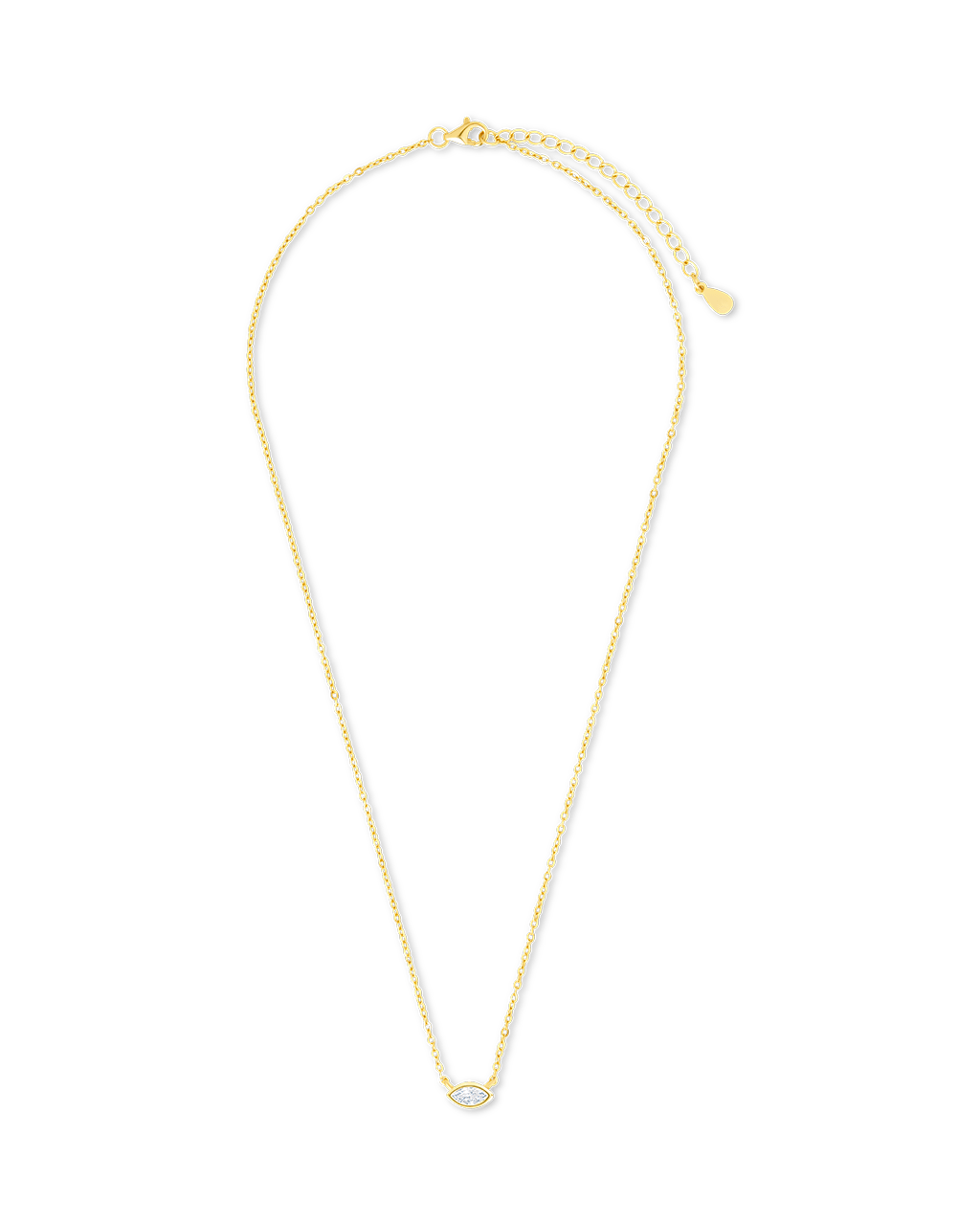 Sterling Silver Marquise Bezel Set Pendant - Sterling Forever