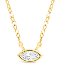 Sterling Silver Marquise Bezel Set Pendant - Sterling Forever