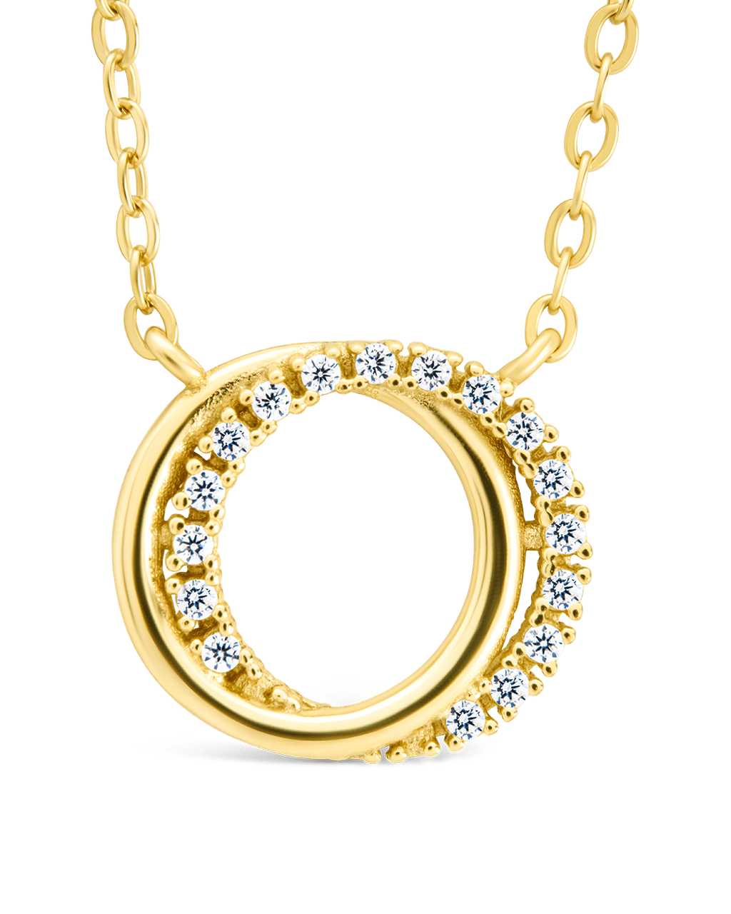 Sterling Silver CZ Interlocking Circle Pendant - Sterling Forever