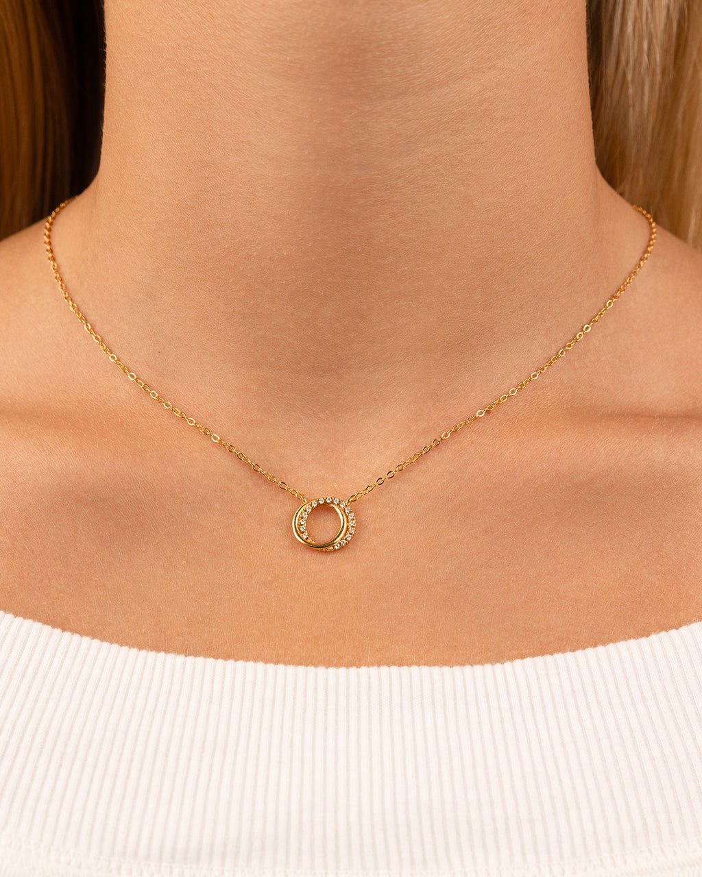 Sterling Silver CZ Interlocking Circle Pendant - Sterling Forever