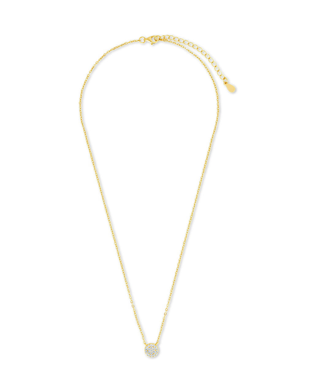 Sterling Silver CZ Disc Pendant