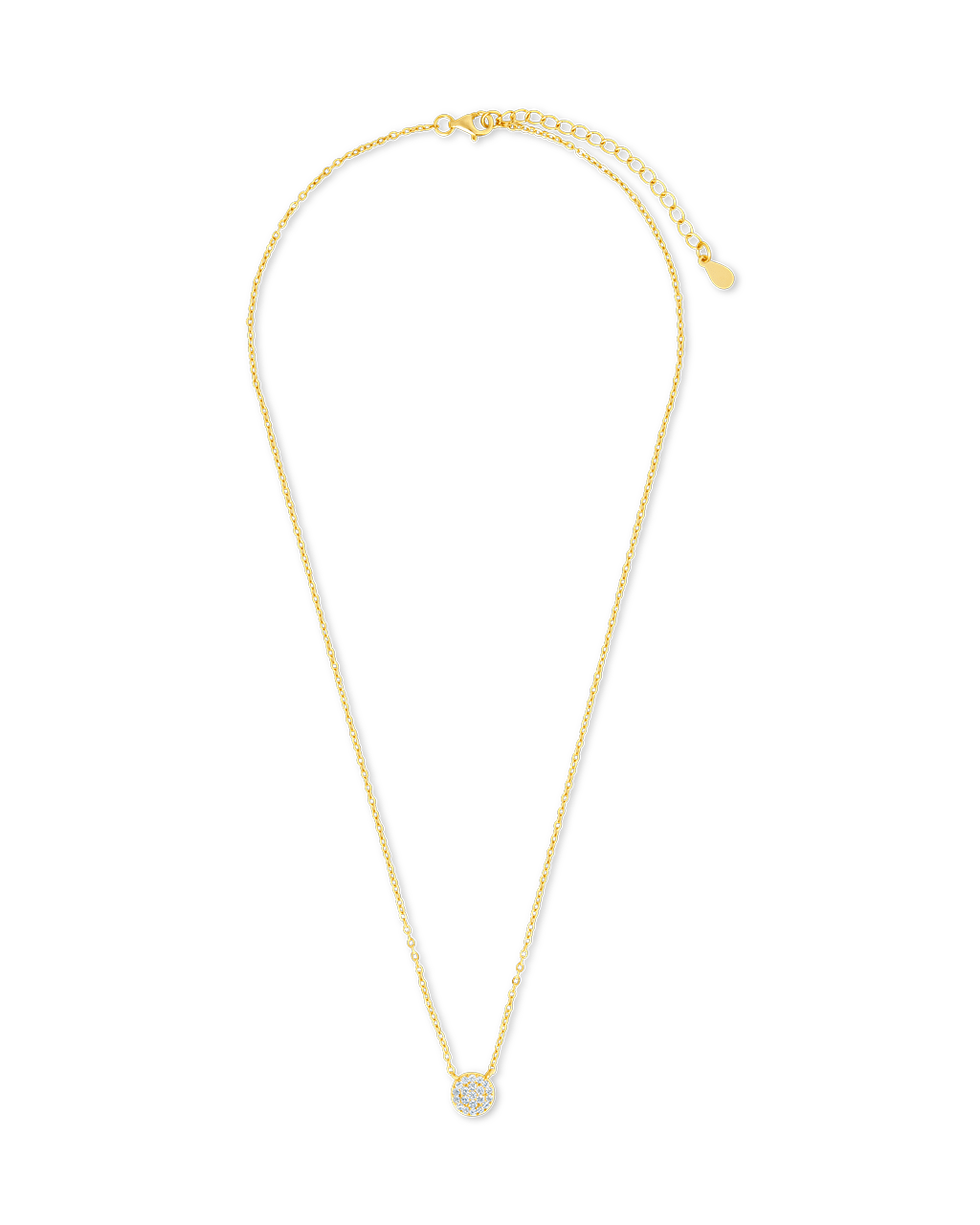 Sterling Silver CZ Disc Pendant - Sterling Forever