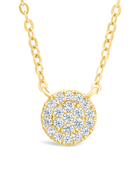Sterling Silver CZ Disc Pendant - Sterling Forever