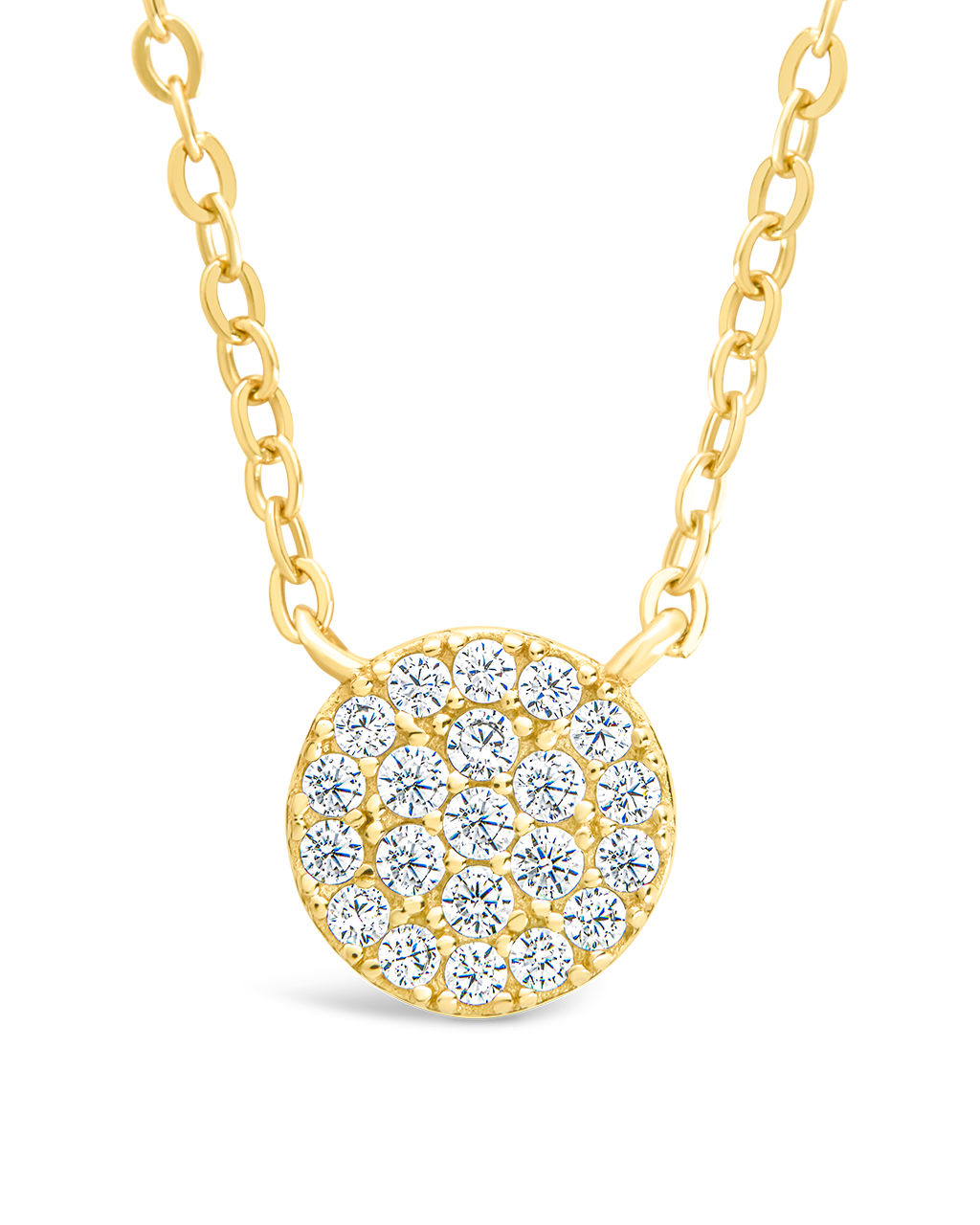 Sterling Silver CZ Disc Pendant - Sterling Forever