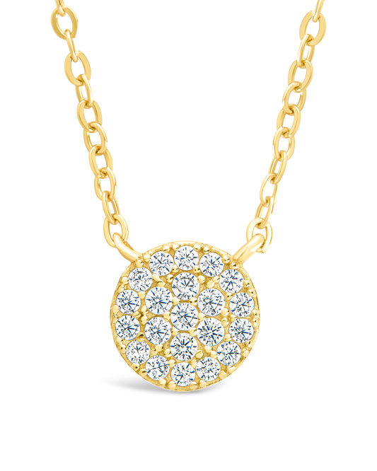 Sterling Silver CZ Disc Pendant