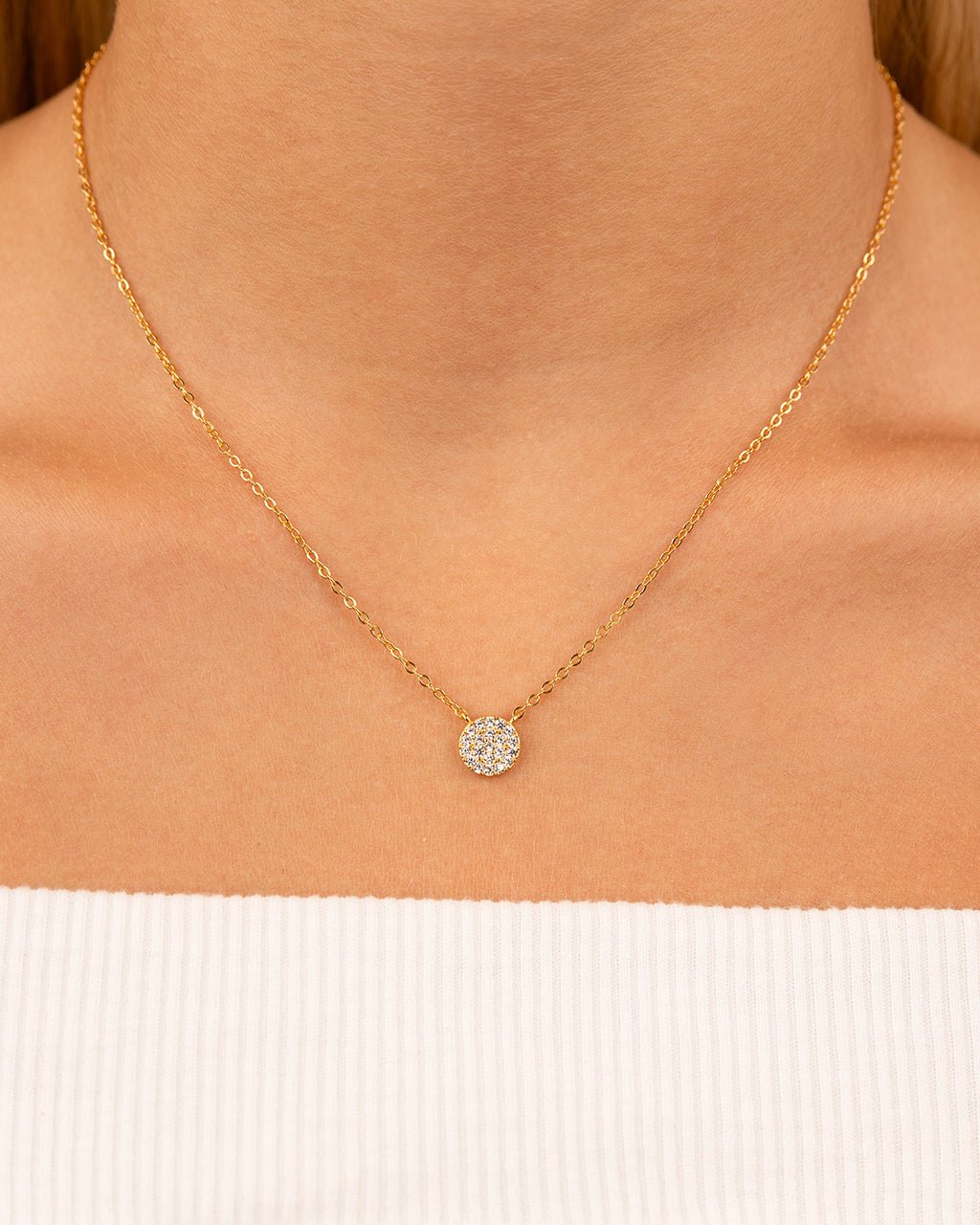 Sterling Silver CZ Disc Pendant - Sterling Forever