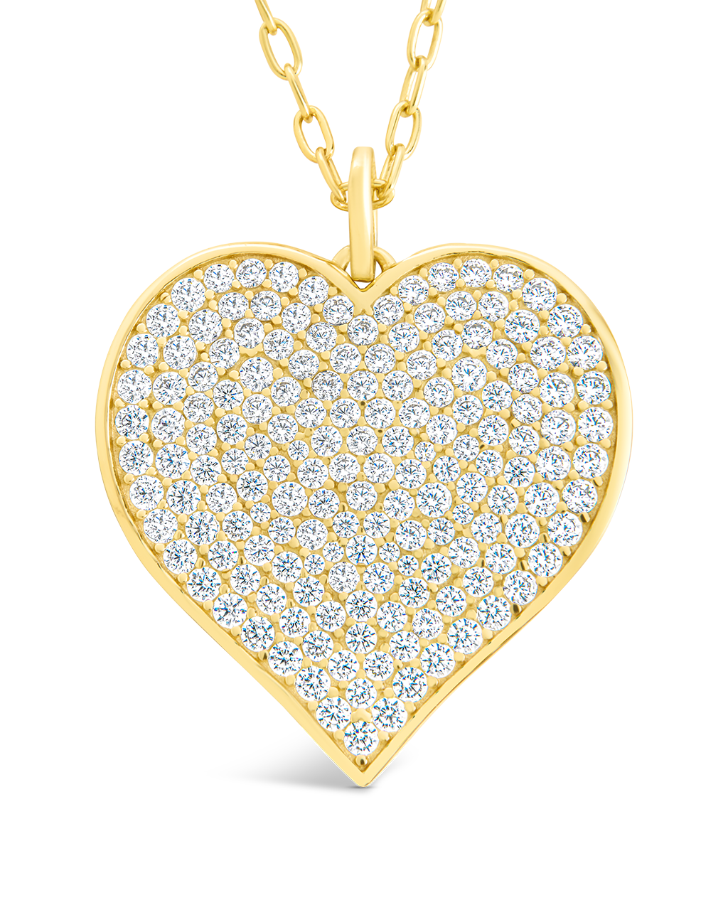 Sterling Silver CZ Statement Heart Pendant