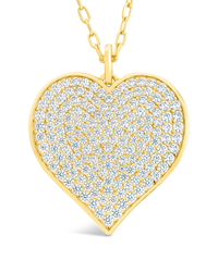 Sterling Silver CZ Statement Heart Pendant - Sterling Forever