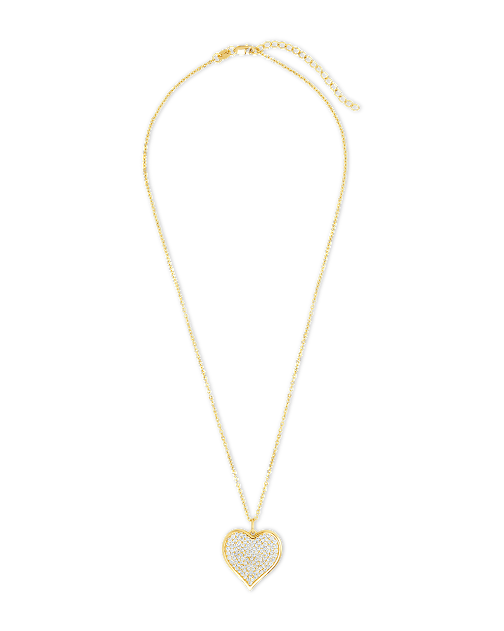 Sterling Silver CZ Statement Heart Pendant - Sterling Forever