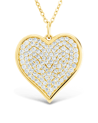 Sterling Silver CZ Statement Heart Pendant - Sterling Forever