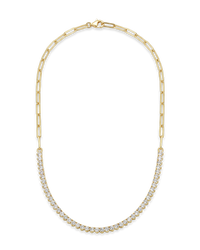 Amélia Paperclip CZ Tennis Necklace