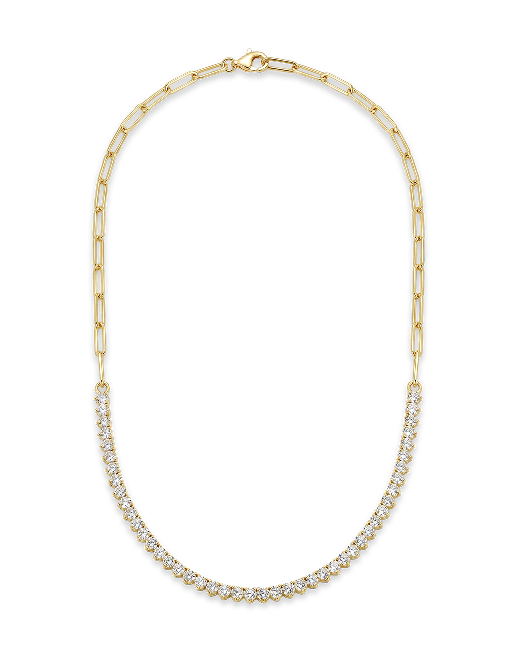 Amélia Paperclip CZ Tennis Necklace