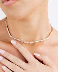 Amélia Paperclip CZ Tennis Necklace
