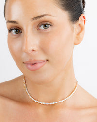 Amélia Paperclip CZ Tennis Necklace