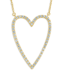 Sterling Silver Margit Pavé Heart Necklace